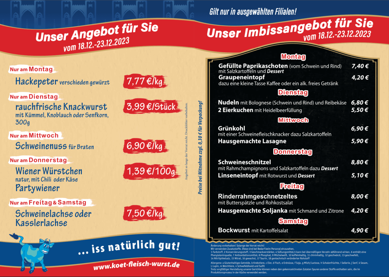 Angebote Köthener Fleisch und Wurstwaren